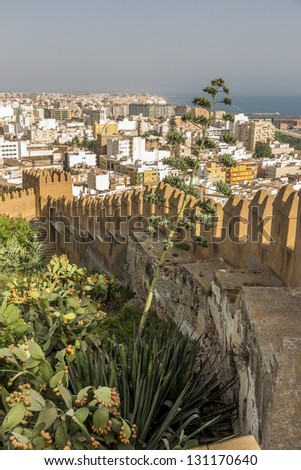 Are the gardens and fountains of La Alcazaba monument located in Almeria (Spain). A fortress built by the Arabs to protect Christians