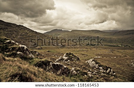 Irish Landscape on a Winter\'s Day. The Ring of Kerry, County Kerry, Ireland