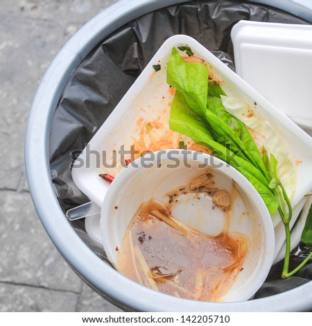 Foam food container trash bag