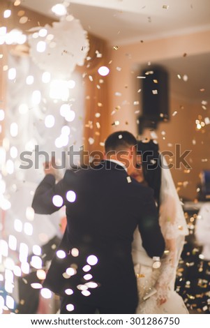 romantic dance by wedding couple