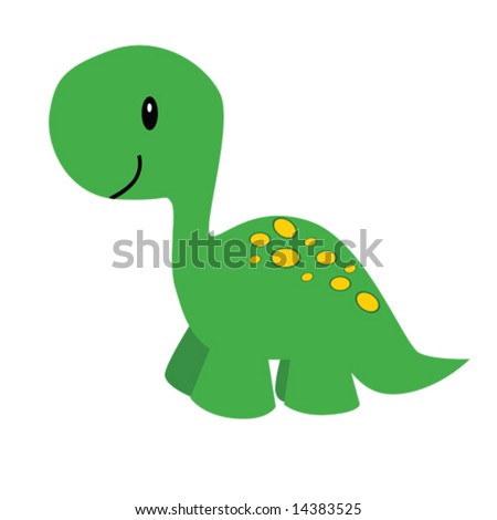 Vector Illustration Of A Cute Cartoon Dinosaur - 14383525 : Shutterstock