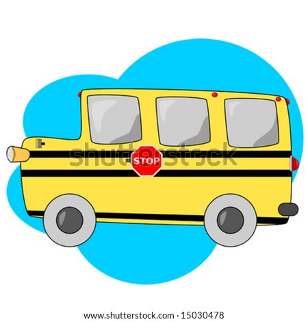 school bus cartoon. American yellow school bus