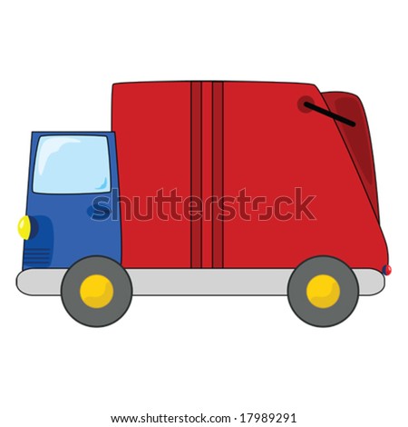 Cartoon Vector Illustration Of A Garbage Truck. For Jpeg Version