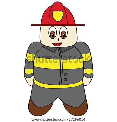 funny fireman cartoon. stock photo : Jpeg cartoon