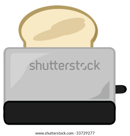 Cartoon Vector Illustration Of A Stainless Steel Toaster - 33729277