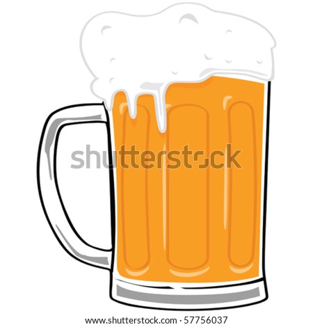 stock vector Vector cartoon illustration of a big beer mug