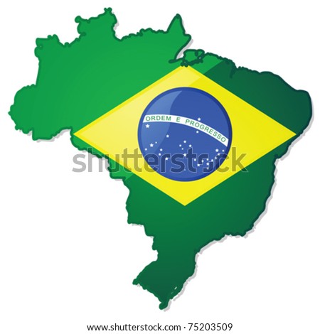 the Brazilian flag over