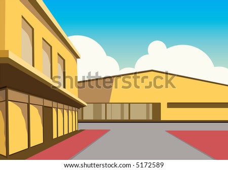 Shop lot view which can apply in any use also can be use as building such as factory or school.