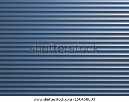 Steel shiny rolling shutter door texture with horizontal lines.