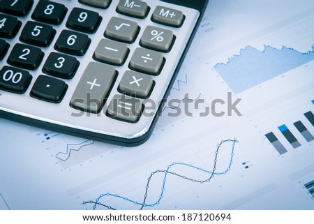 Finance concept, calculator on financial data result analysis.