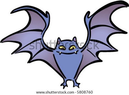 stock vector vector flying bat with outstretched wings drawing