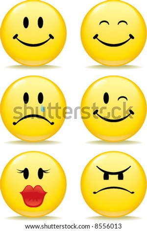pictures of emotions faces for kids. Smiley Emotion Faces with