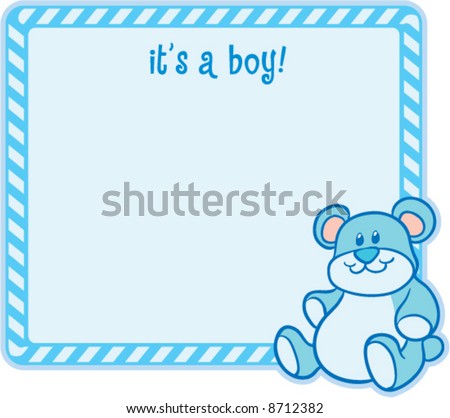 stock vector : "it's a boy!" baby arrival announcement