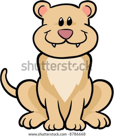 lion and lioness and cub. cute lioness or cub vector