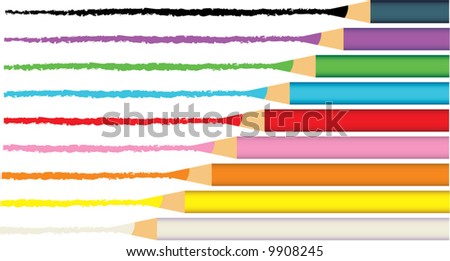 vector pencil crayons drawing lines