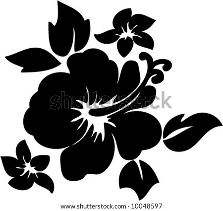 stock vector vector hibiscus flower illustration