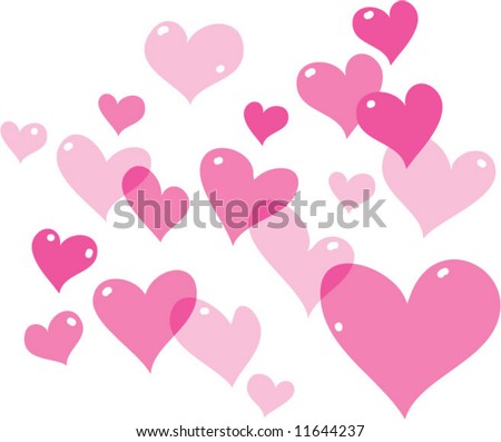 stock vector : vector pink floating hearts!
