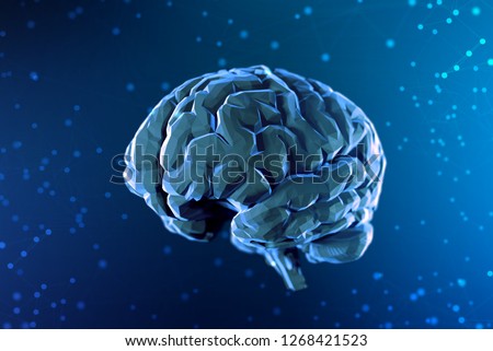3d illustration digital brain on abstract background. The concept of artificial intelligence and the limitless possibilities of the mind