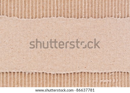 Brown corrugated cardboard paper background.