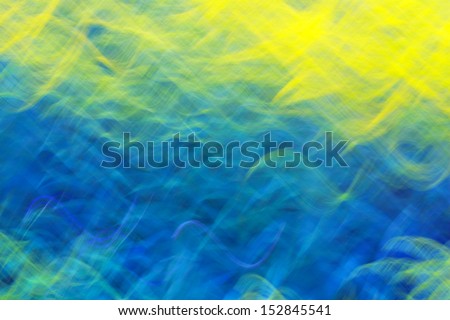 Photo art, bright Colorful light streaks abstract background in yellow and blue colors