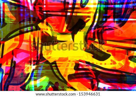 art abstract colorful vibrant paint background in red, yellow, green and blue colors