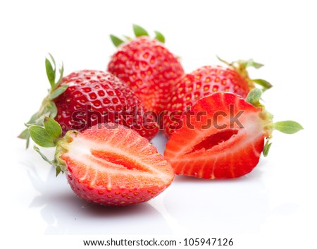 stock photo : Strawberries isolated on white