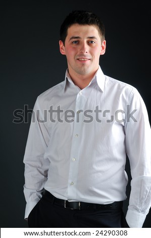 young businessman in white shirt