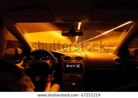View from inside car Natural light Street and