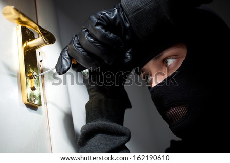 Thief Burglar Opening Door