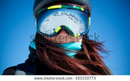 Portrait of woman in alps