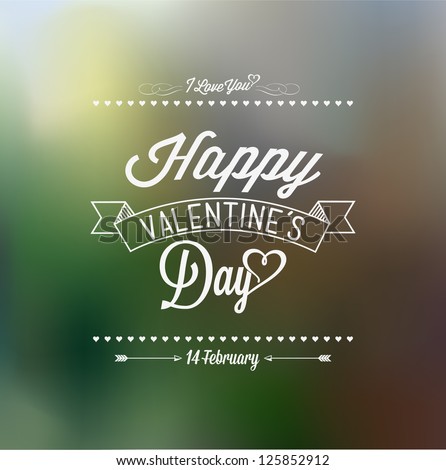Happy Valentine's Day Hand Lettering Typographical Background Happy Valentine's Day Hand Lettering Typographical Background