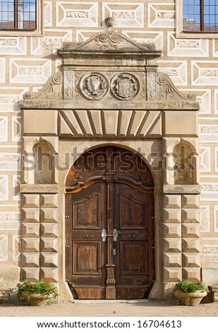 entrance portal of castle in Litomysl, Czech Republic