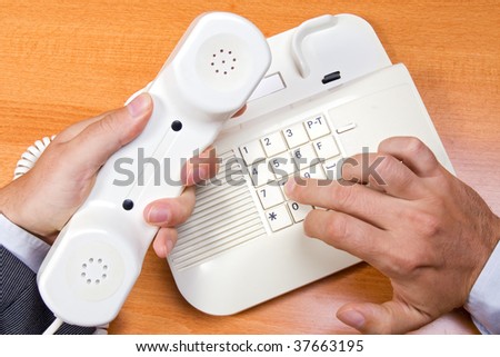 telephone receiver in hand