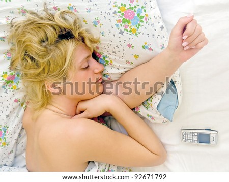 Woman sleep in bed