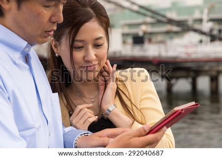 Asian couple during a date