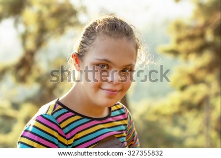 Down Syndrome Girl - Stock Image