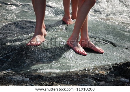 bare feet in water