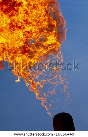 Fire flame from oil rig abstract background