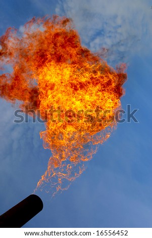 Fire flame from oil rig abstract background