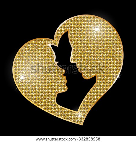 Royalty Free Stock Photos and Images: Heart of gold - symbol, logos