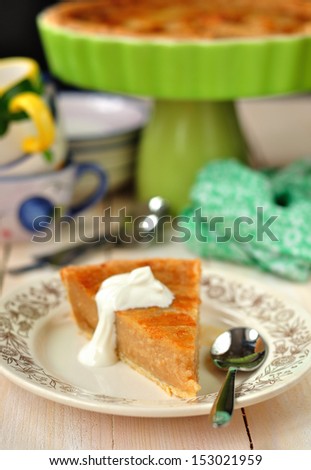 Sugar Pie, a traditional pie of French, Belgian, American and Canadian cuisine