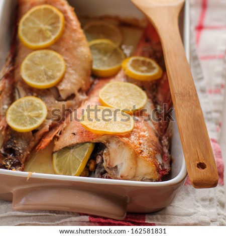Rock Fish Baked with Lemon, square
