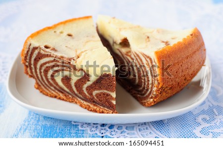 Two Pieces of Marble Cake (Zebra Cake)