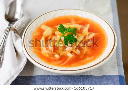 Russian Cabbage Soup with Potato and Haricot Beans, Shchi (Stchi)