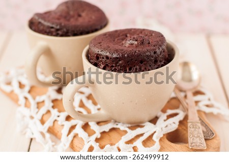 Chocolate Mug Cakes, Cupcakes, copy space for your text