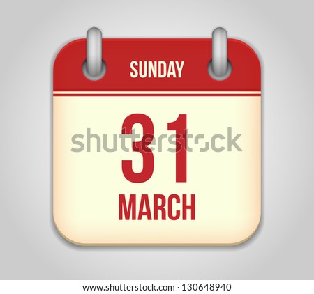 Vector calendar apps icon 31 march 2013 Easter day Vector calendar apps icon 31 march 2013 Easter day