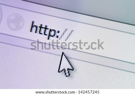 Closeup of search bar with http written in it.