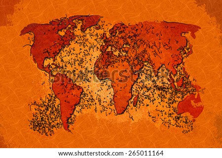 World map paint design art