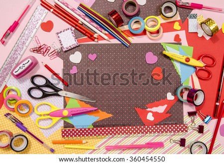 Arts Craft Supplies Corrugated Color Paper Stock Photo 351226619