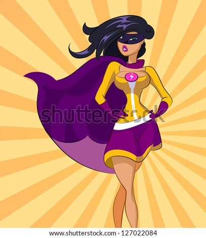 Woman super hero Vector illustrationon a background Woman super hero Vector illustrationon a background